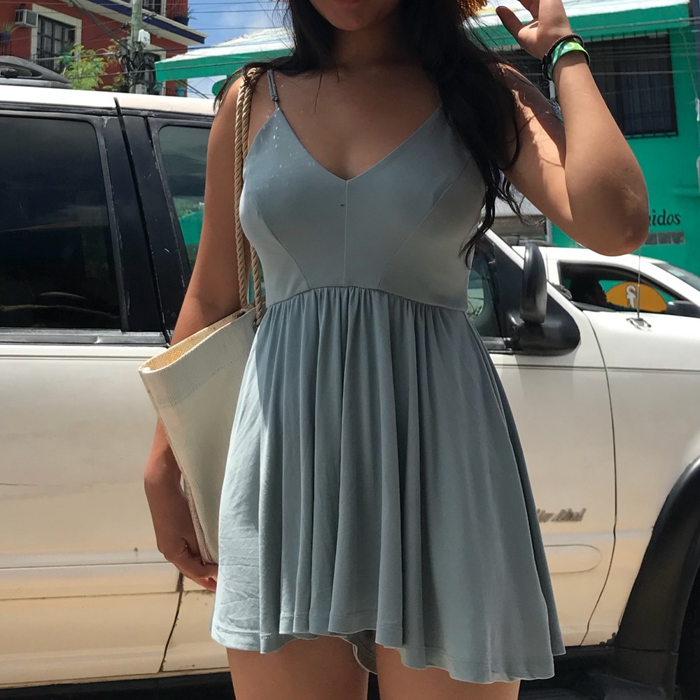Silence and Noise blue backless romper